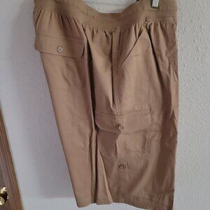 Woman Within Khaki Tan Capri Shorts Plus Size 30W